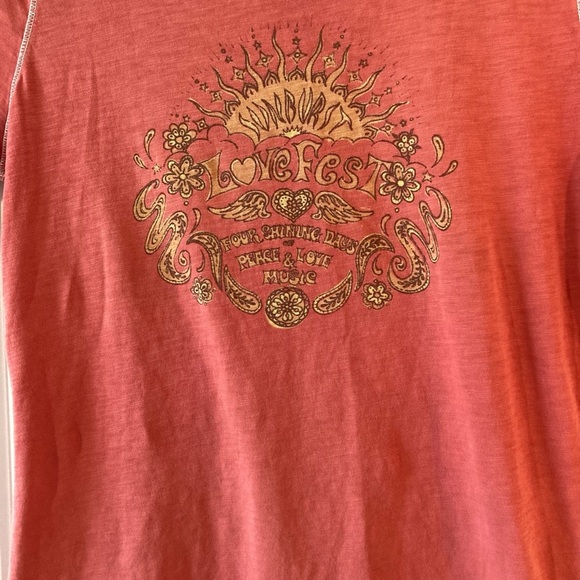 VINTAGE 90s Lucky Brand “Lovefest” Tee | Size L. Retro Y2K Boho  Mall Indie goth - Picture 8 of 13